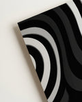 Modernes Schwarz Weiß Linien Poster – Midnight Lines