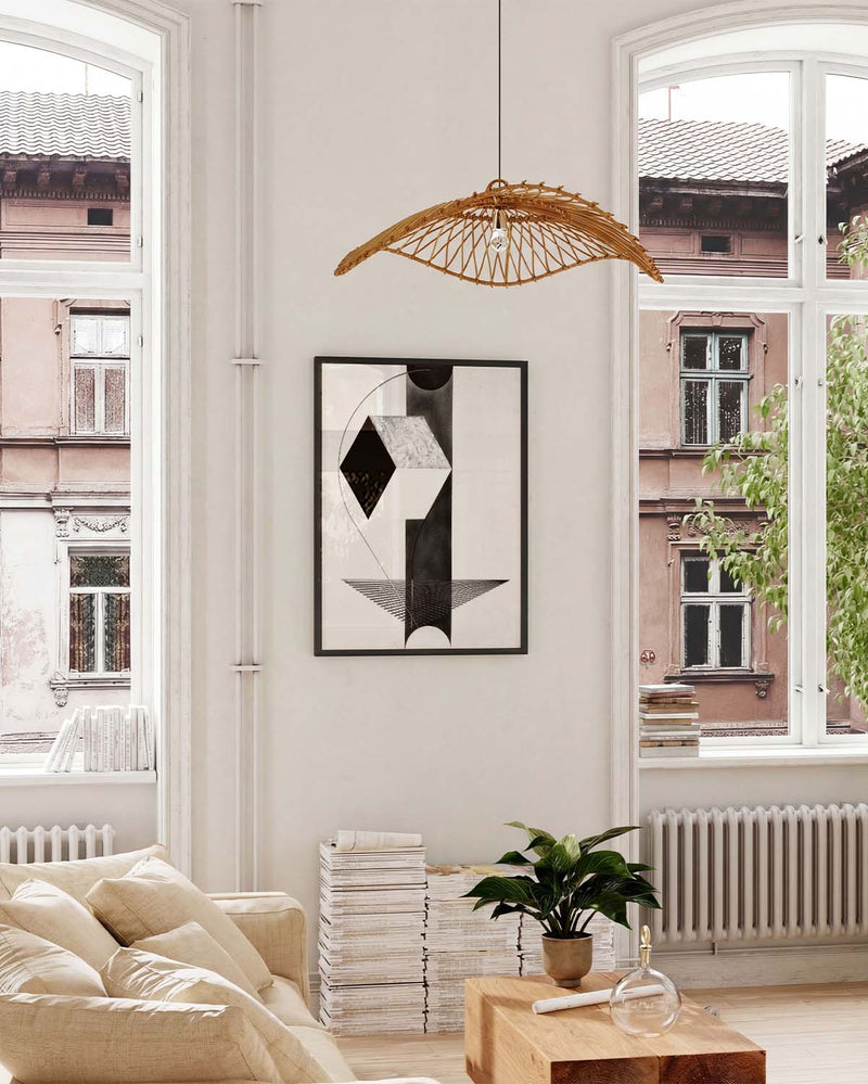 Geometrisches Schwarz Weiß Poster modern – Mono Axis