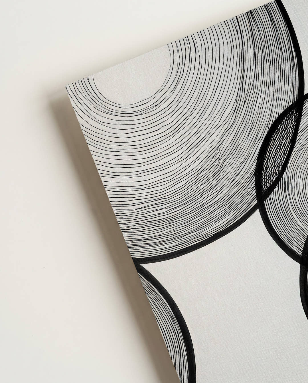 Modernes Schwarz Weiß Kreise Poster – Mono Continuum
