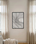 Abstraktes Linien Poster Schwarz Weiß – Mono Current