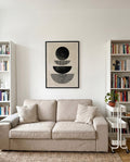 Geometrisches Schwarz Weiß Poster modern – Mono Depth