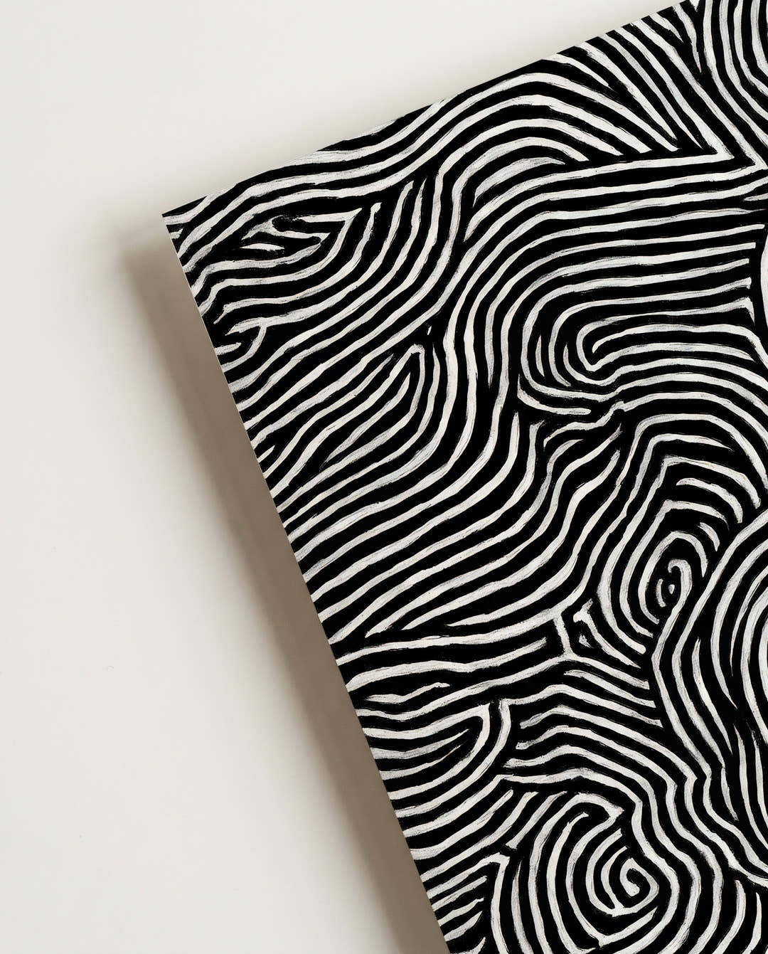 Minimalistisches Struktur Poster Schwarz Weiß – Mono Field