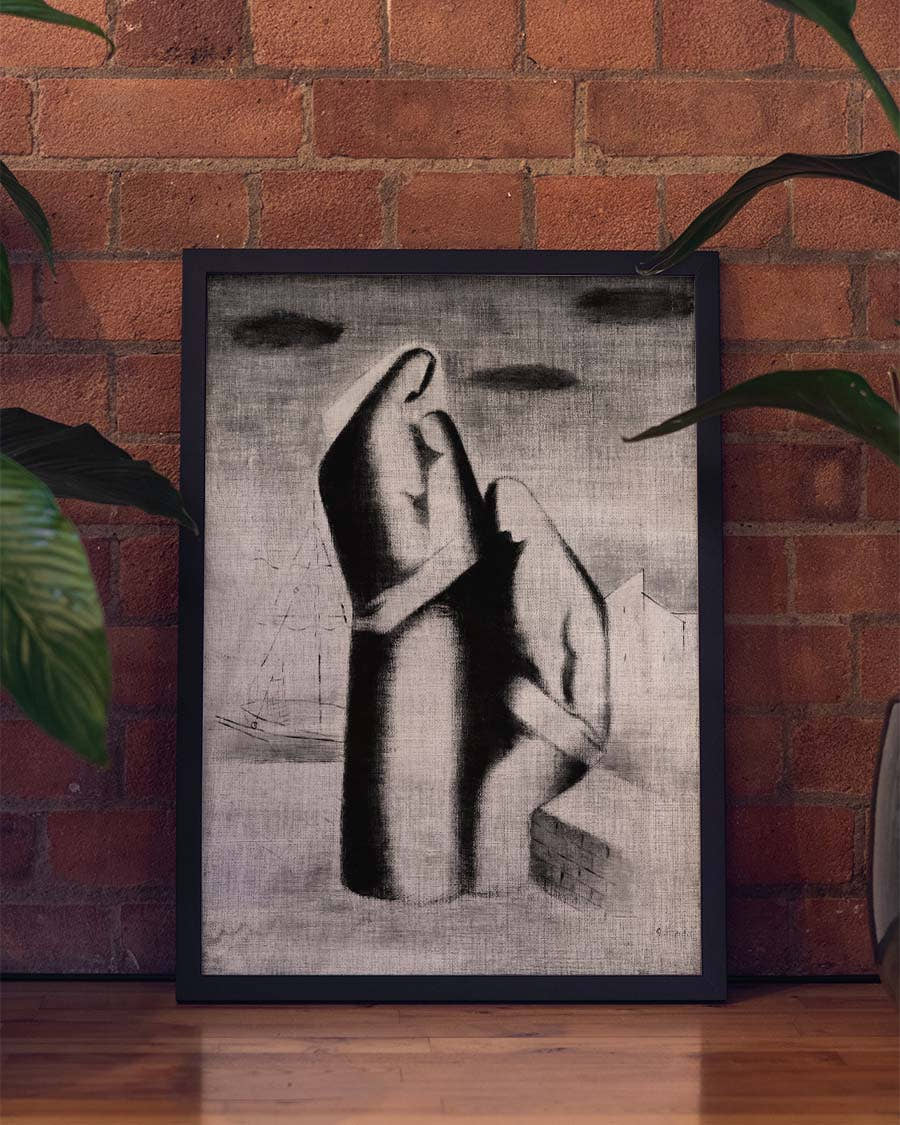 Abstrakte Schwarz Weiß Figur Kunst – Mono Figure