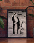 Abstrakte Schwarz Weiß Figur Kunst – Mono Figure