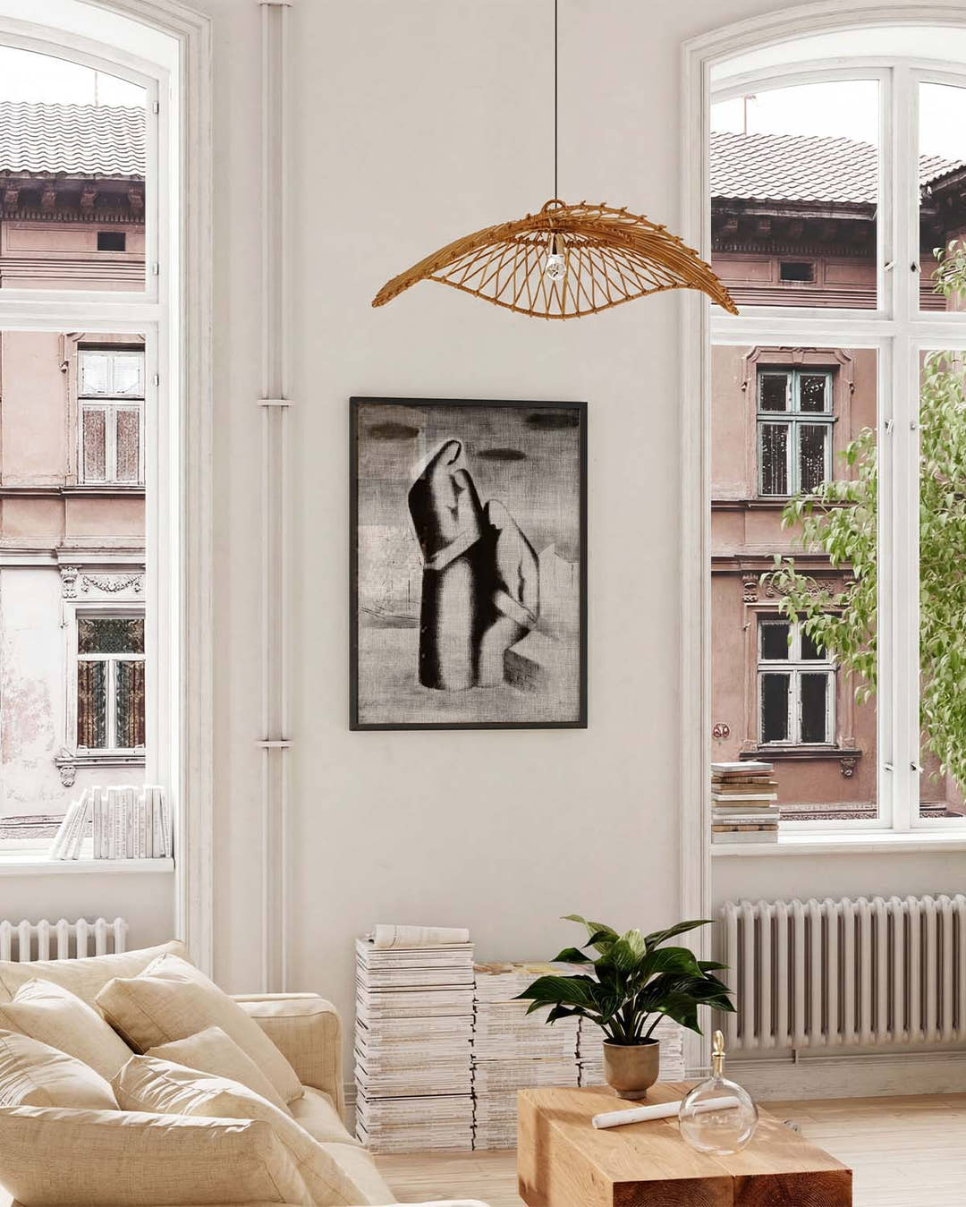 Abstrakte Schwarz Weiß Figur Kunst – Mono Figure
