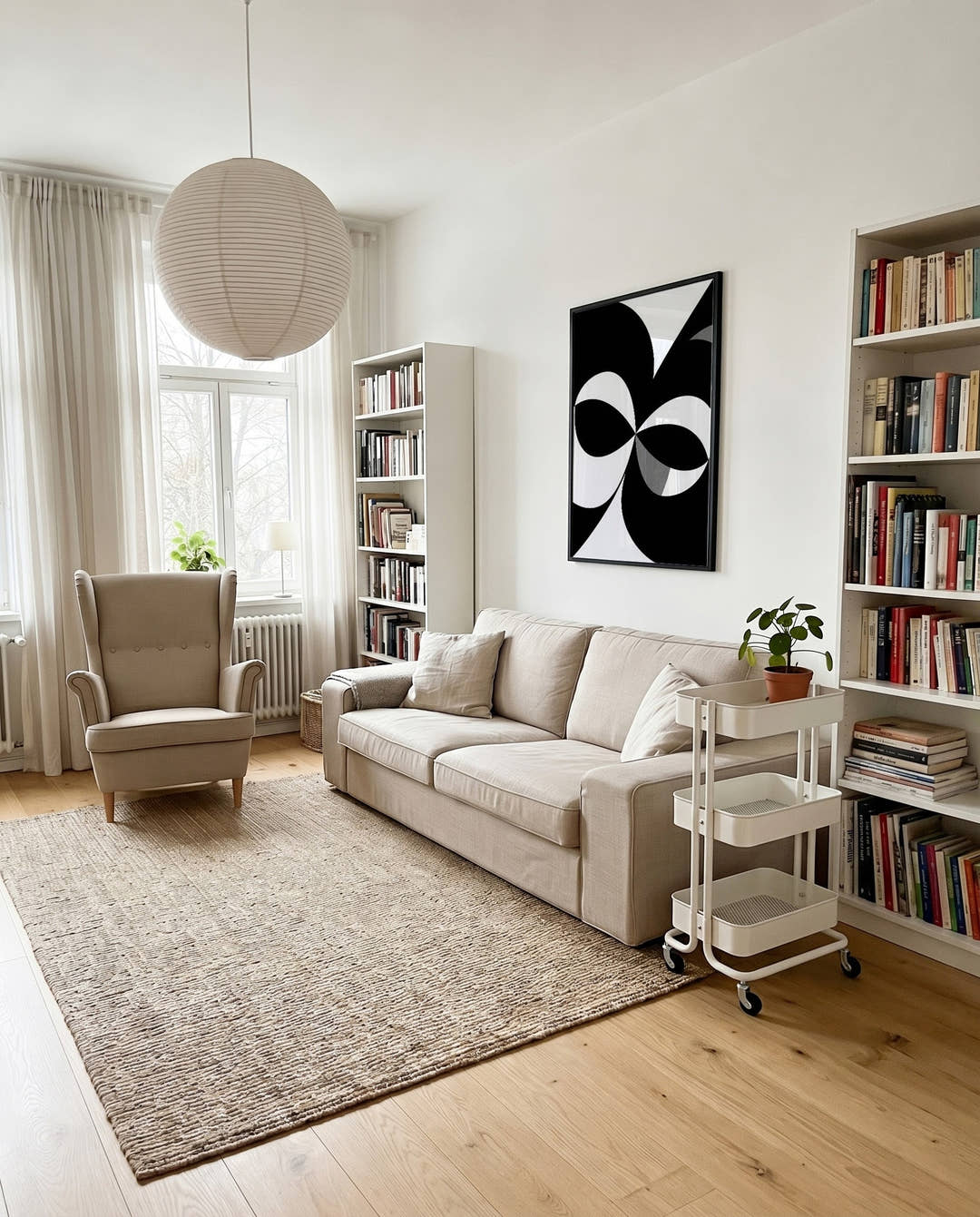 Geometrisches Schwarz Weiß Poster modern – Mono Gradient