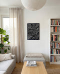 Abstraktes Linienmuster Poster Schwarz Weiß – Mono Influence