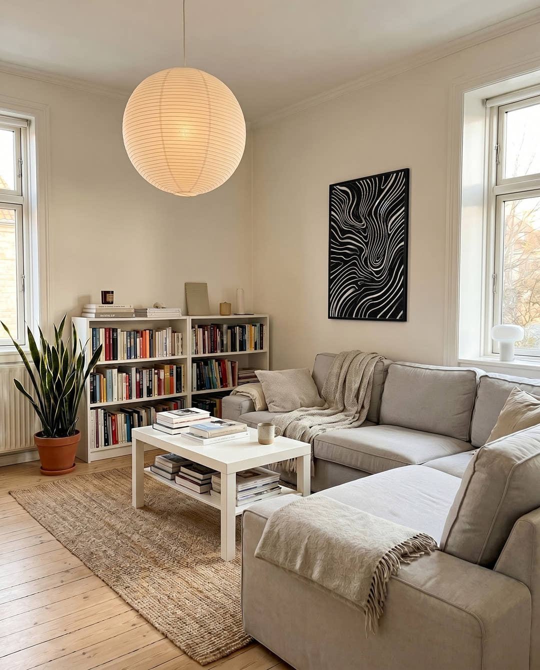 Abstraktes Linienmuster Poster Schwarz Weiß – Mono Influence