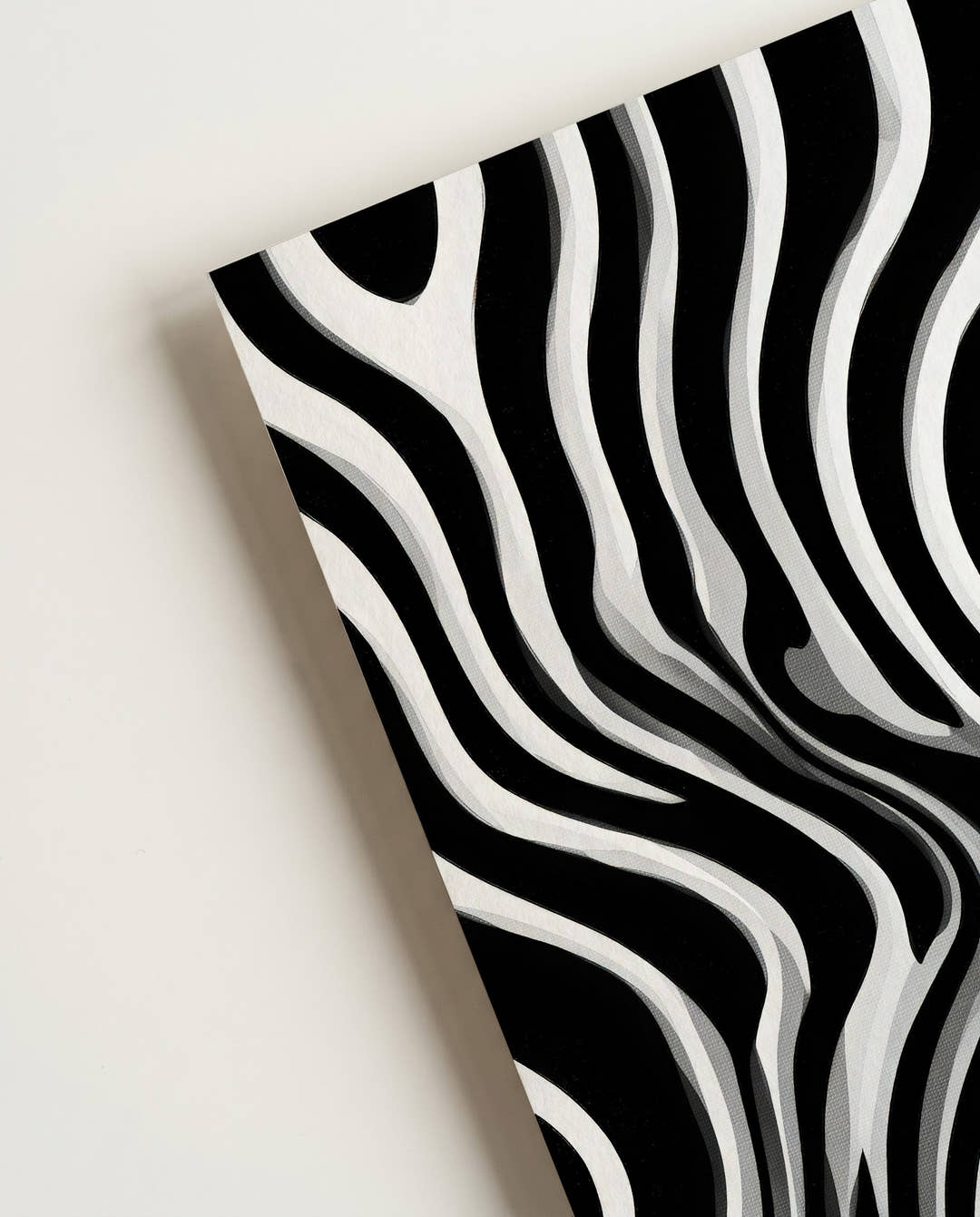 Abstraktes Wellen Poster Schwarz Weiß – Mono Tide