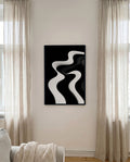 Abstraktes Kontrast Poster Schwarz Weiß – Mono Wave