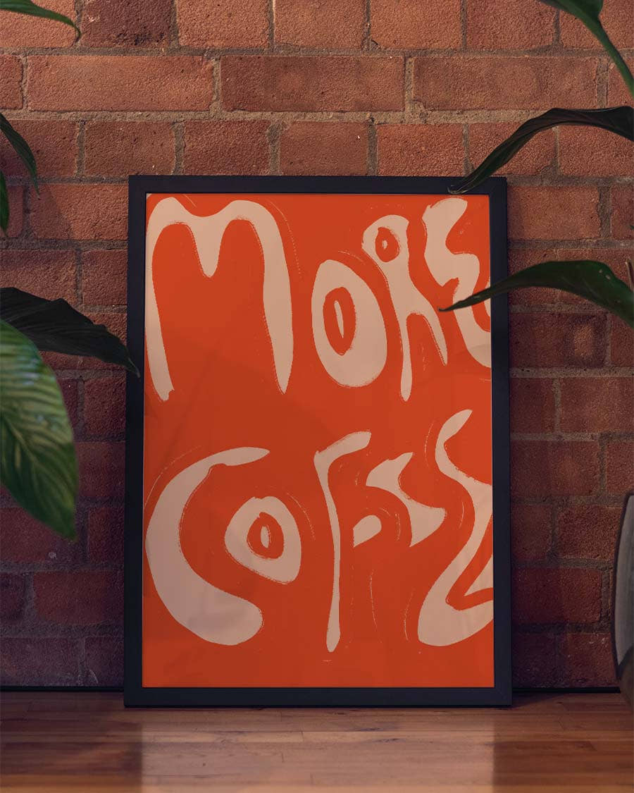 Typografie Poster modern Orange – More Vibes