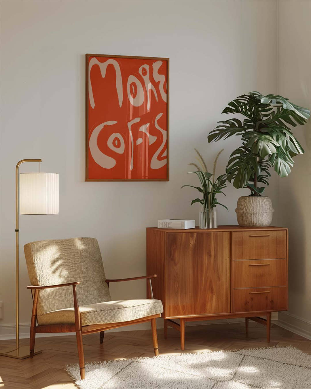 Typografie Poster modern Orange – More Vibes