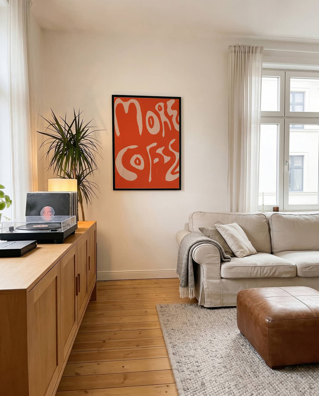 Typografie Poster modern Orange – More Vibes