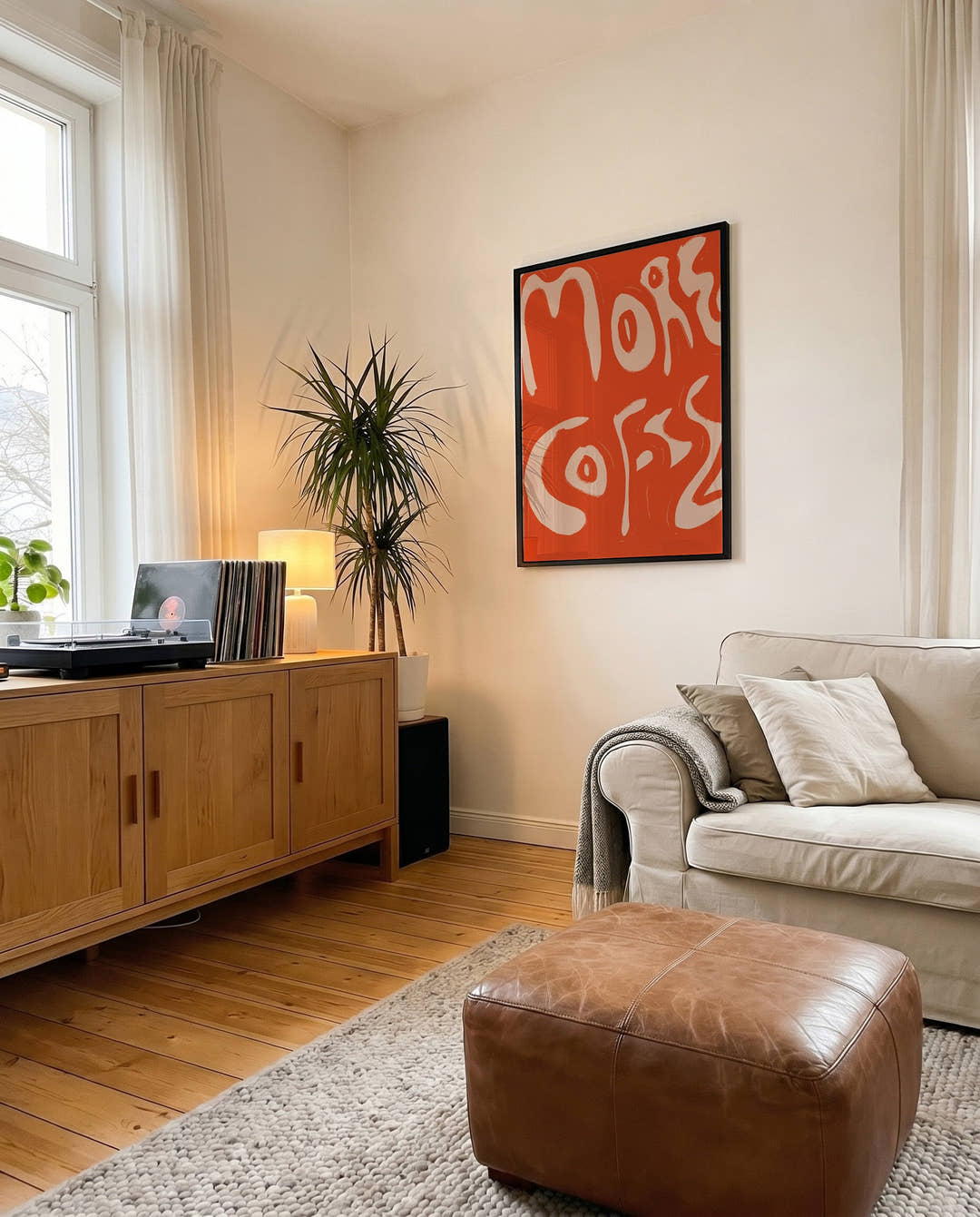 Typografie Poster modern Orange – More Vibes