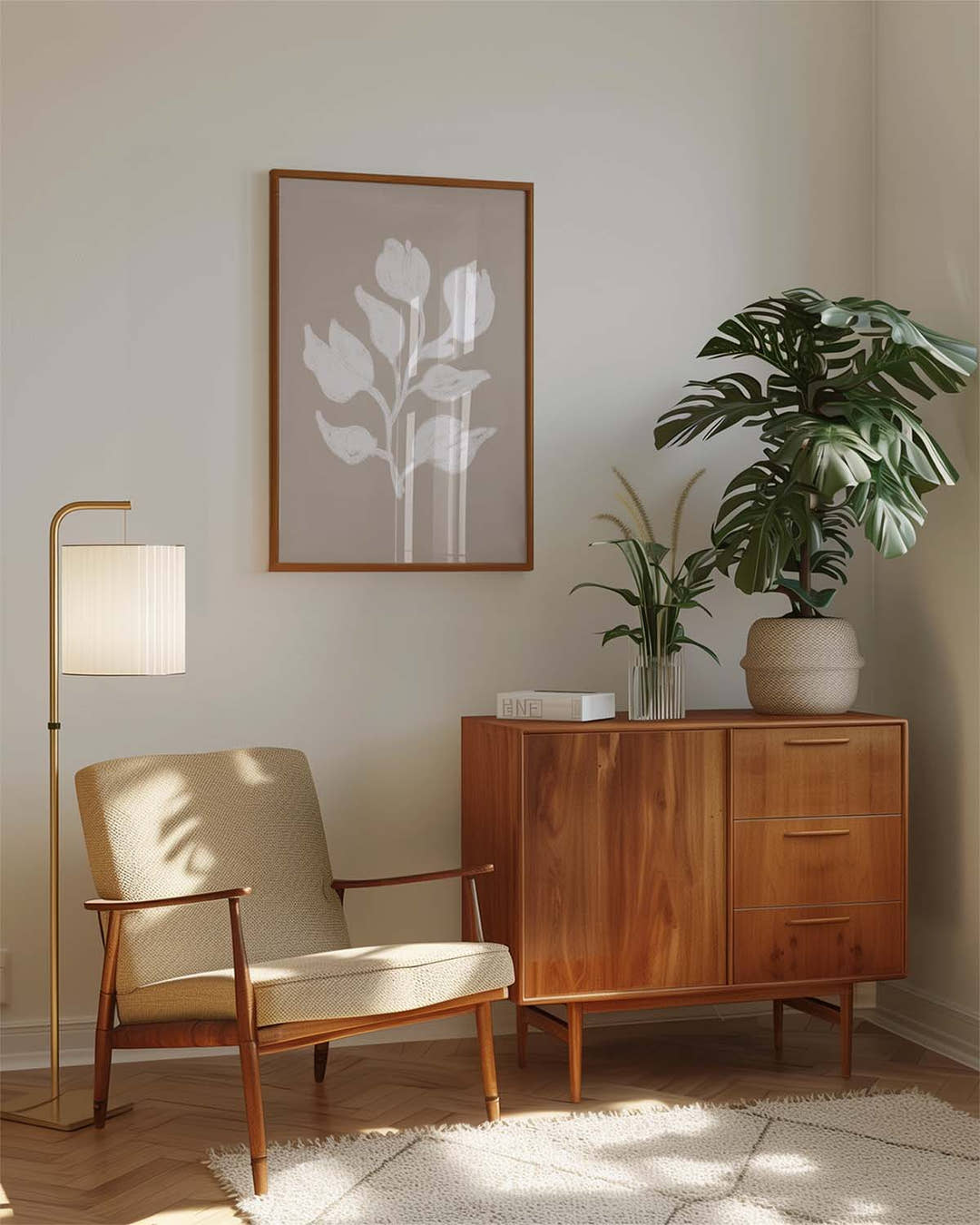 Botanisches Poster minimalistisch – Neutral Botanical