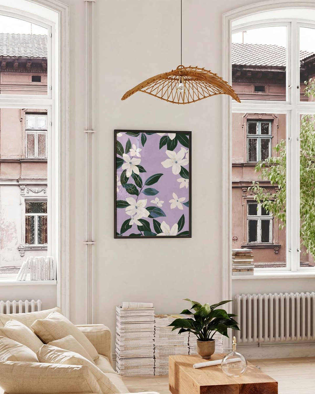 Florales Nacht Poster modern – Night Leaves