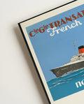 Vintage Ozeandampfer Reiseplakat Poster – Normandie French Line