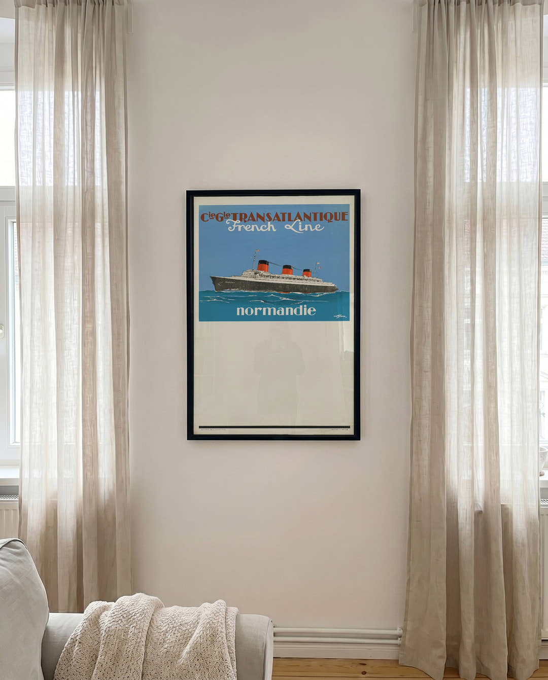 Vintage Ozeandampfer Reiseplakat Poster – Normandie French Line