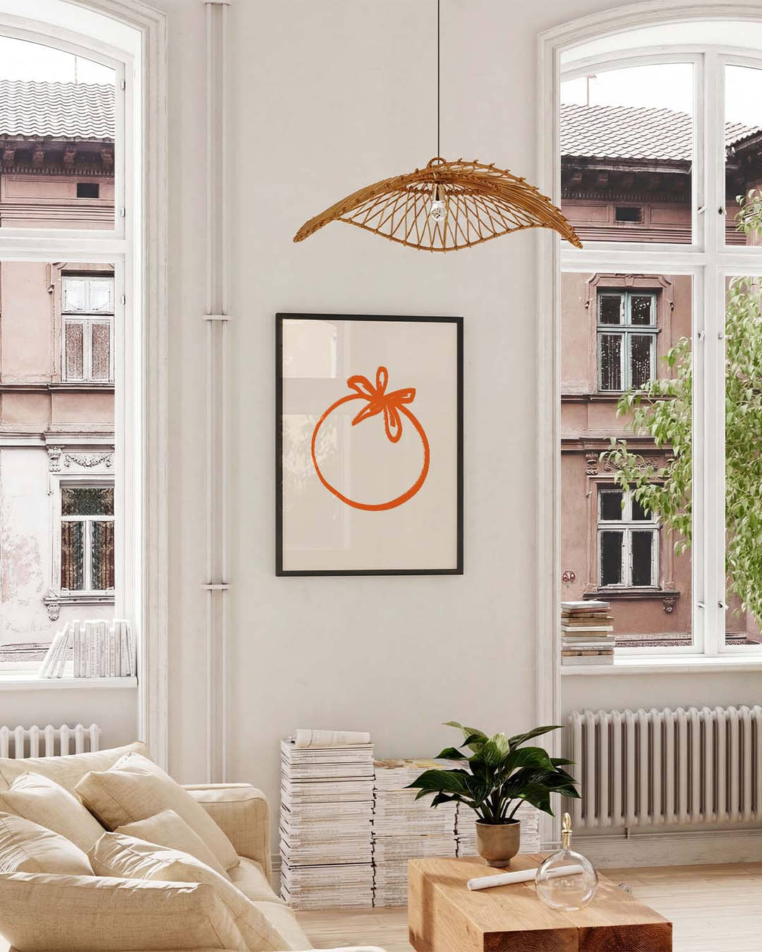 Minimalistisches Tomaten Poster – Orange Symbol