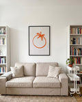 Minimalistisches Tomaten Poster – Orange Symbol