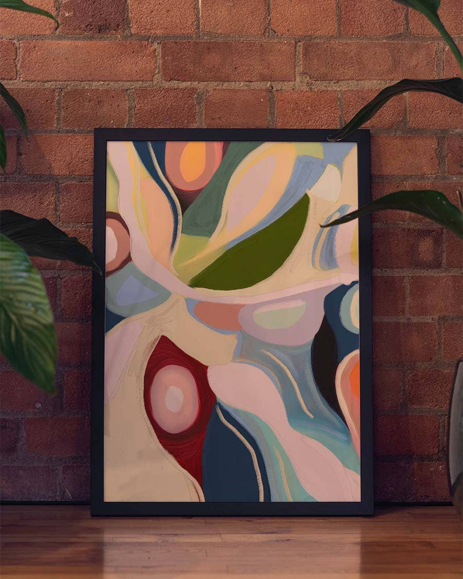 Abstraktes Pflanzen Poster modern – Organic Motion