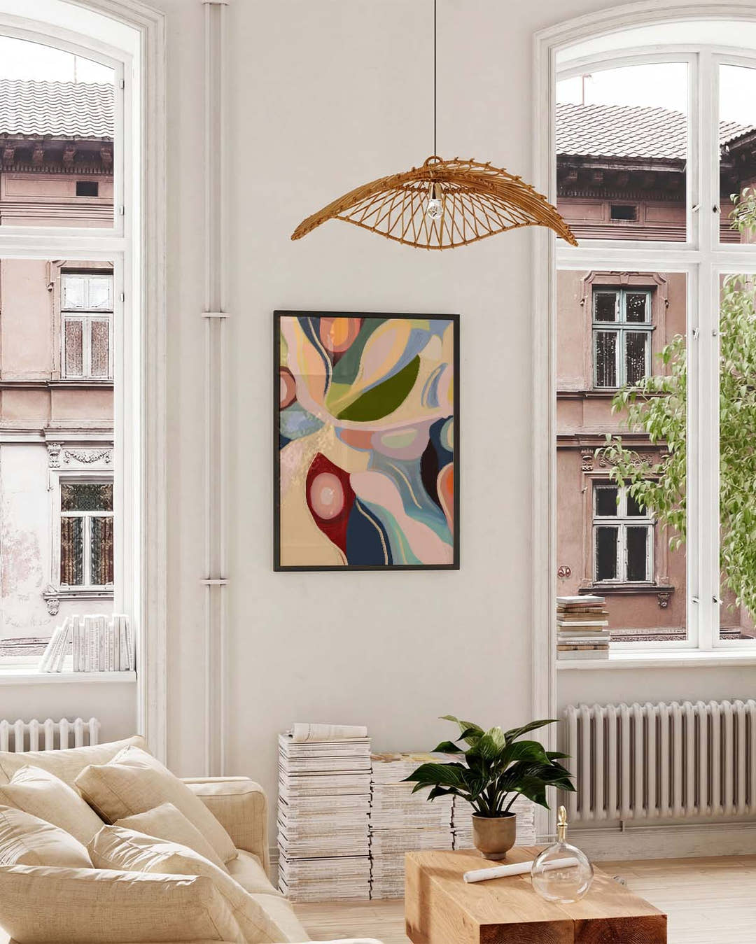 Abstraktes Pflanzen Poster modern – Organic Motion