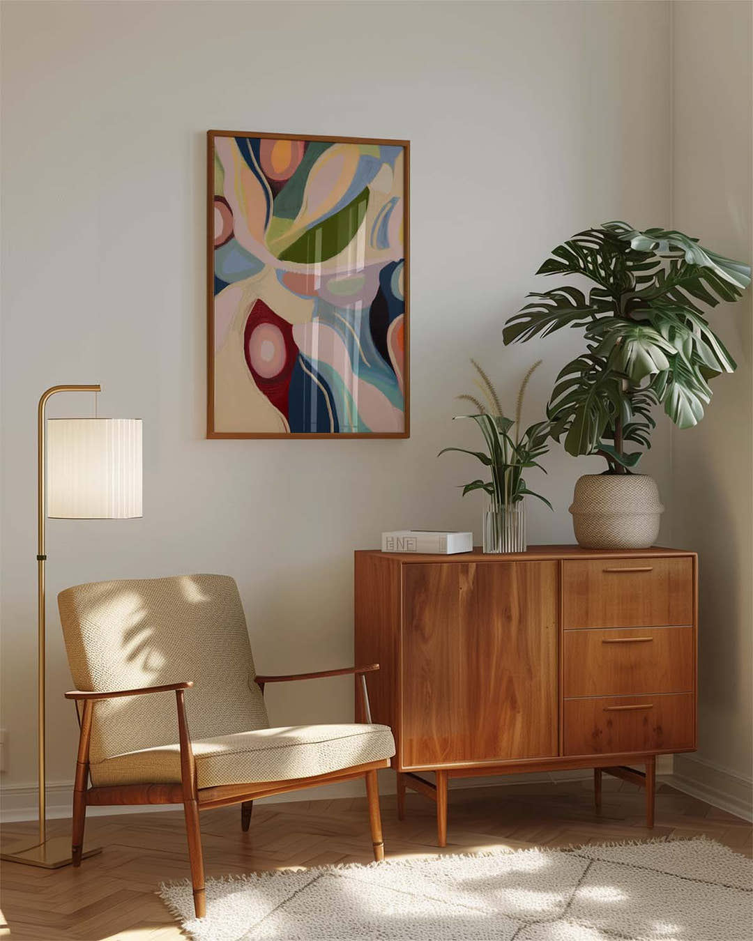 Abstraktes Pflanzen Poster modern – Organic Motion