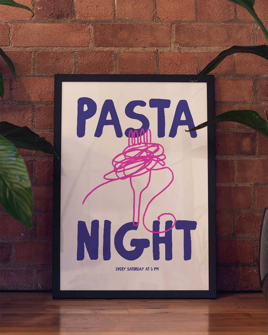 Pasta Poster modern Typografie – Pasta Night