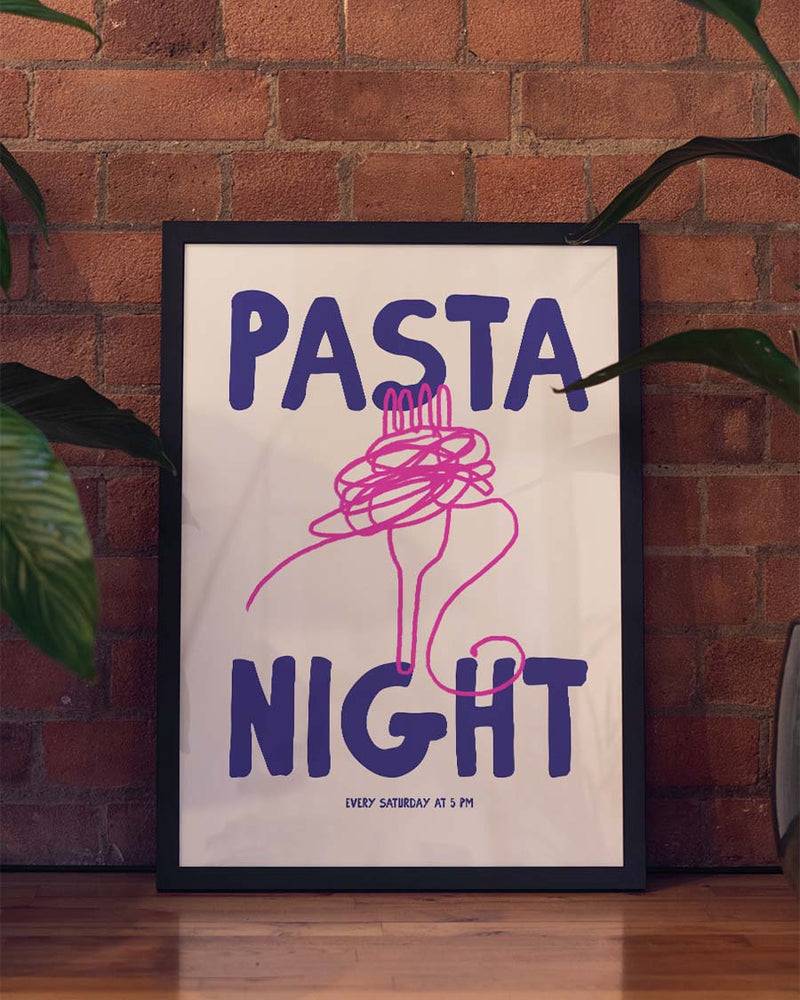 Pasta Poster modern Typografie – Pasta Night