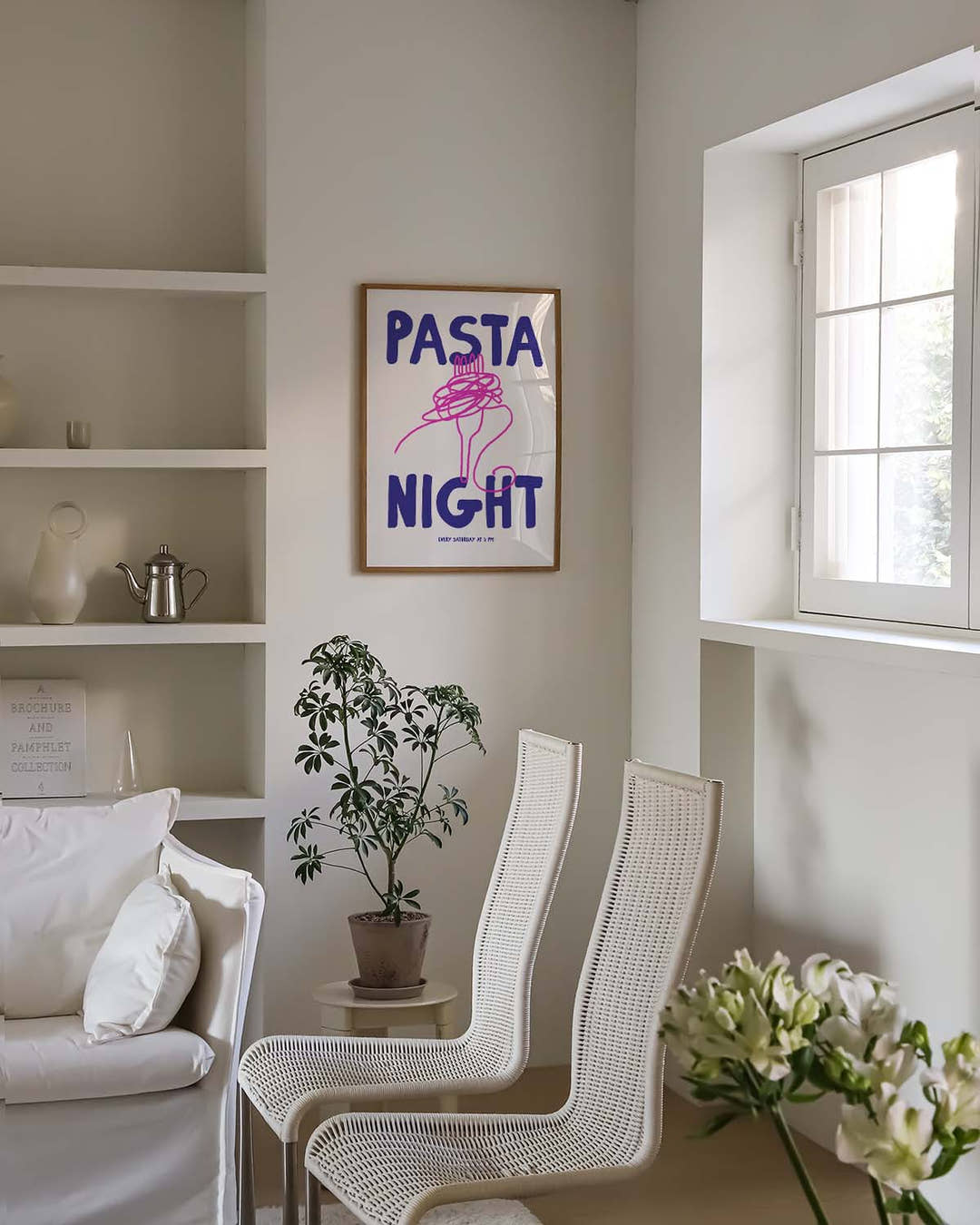 Pasta Poster modern Typografie – Pasta Night