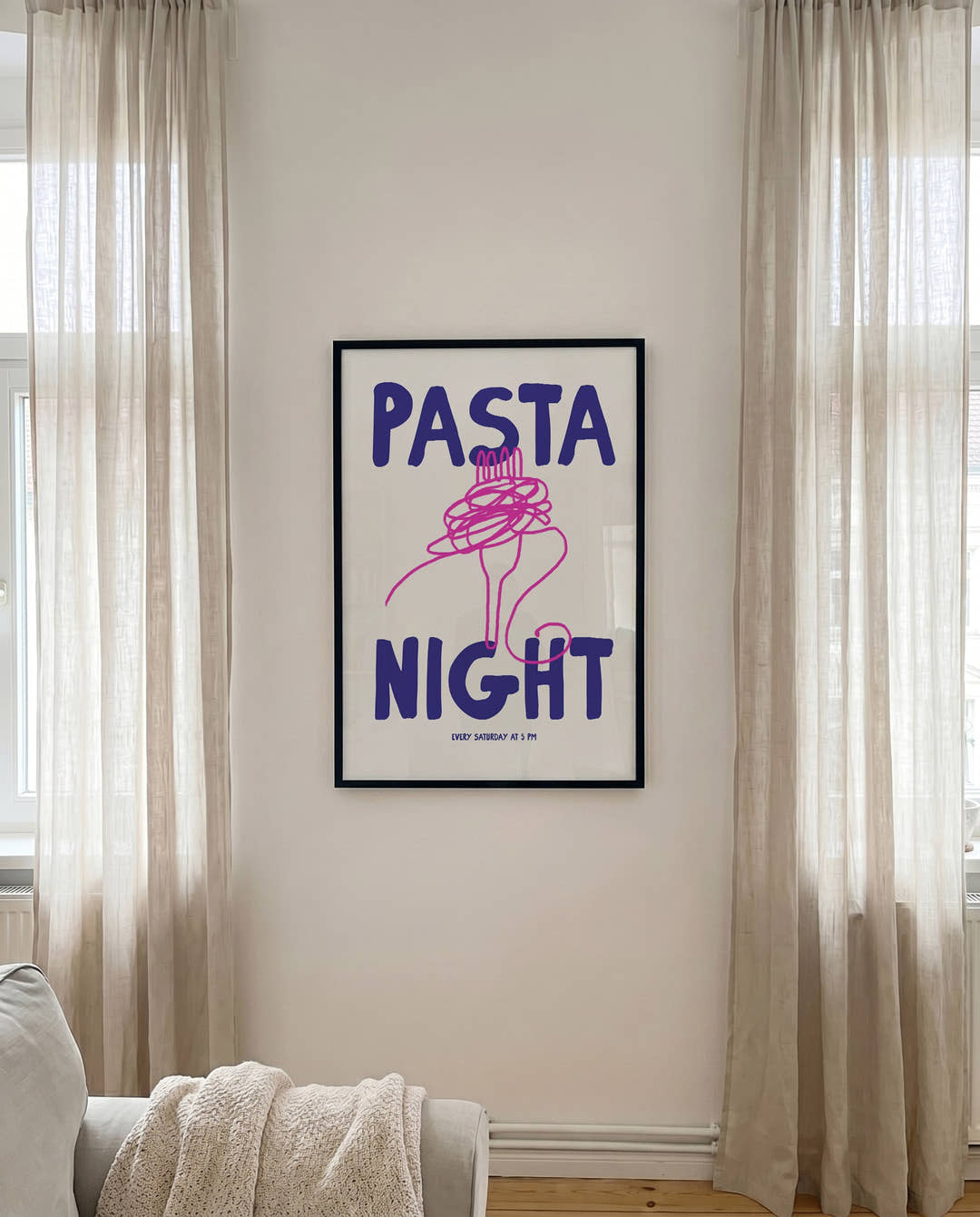 Pasta Poster modern Typografie – Pasta Night