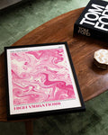 Rosa Marmor Poster abstrakt – Pink Marble Flow