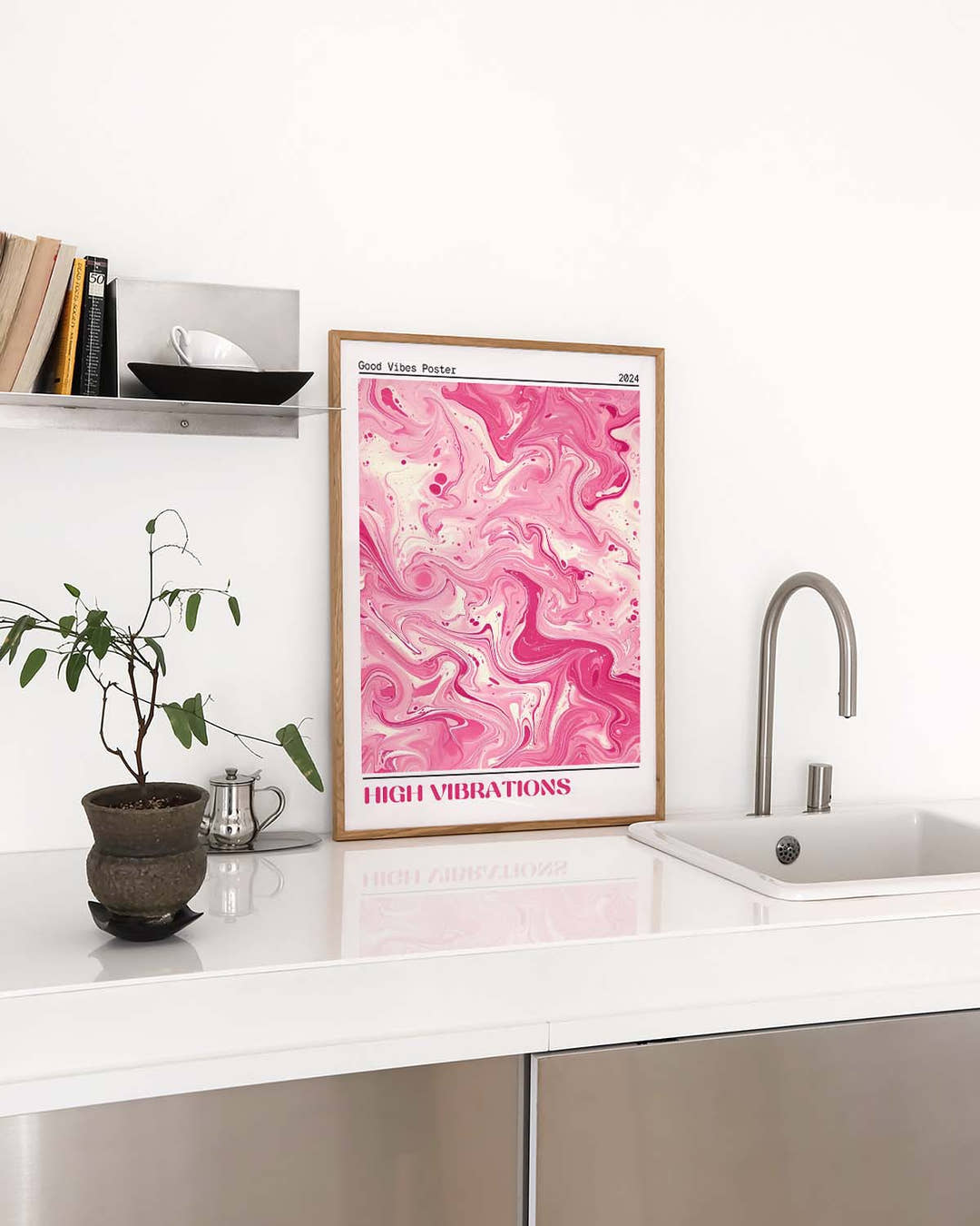 Rosa Marmor Poster abstrakt – Pink Marble Flow