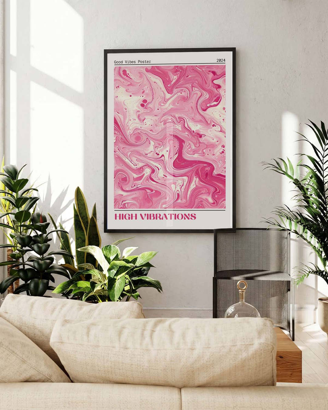 Rosa Marmor Poster abstrakt – Pink Marble Flow
