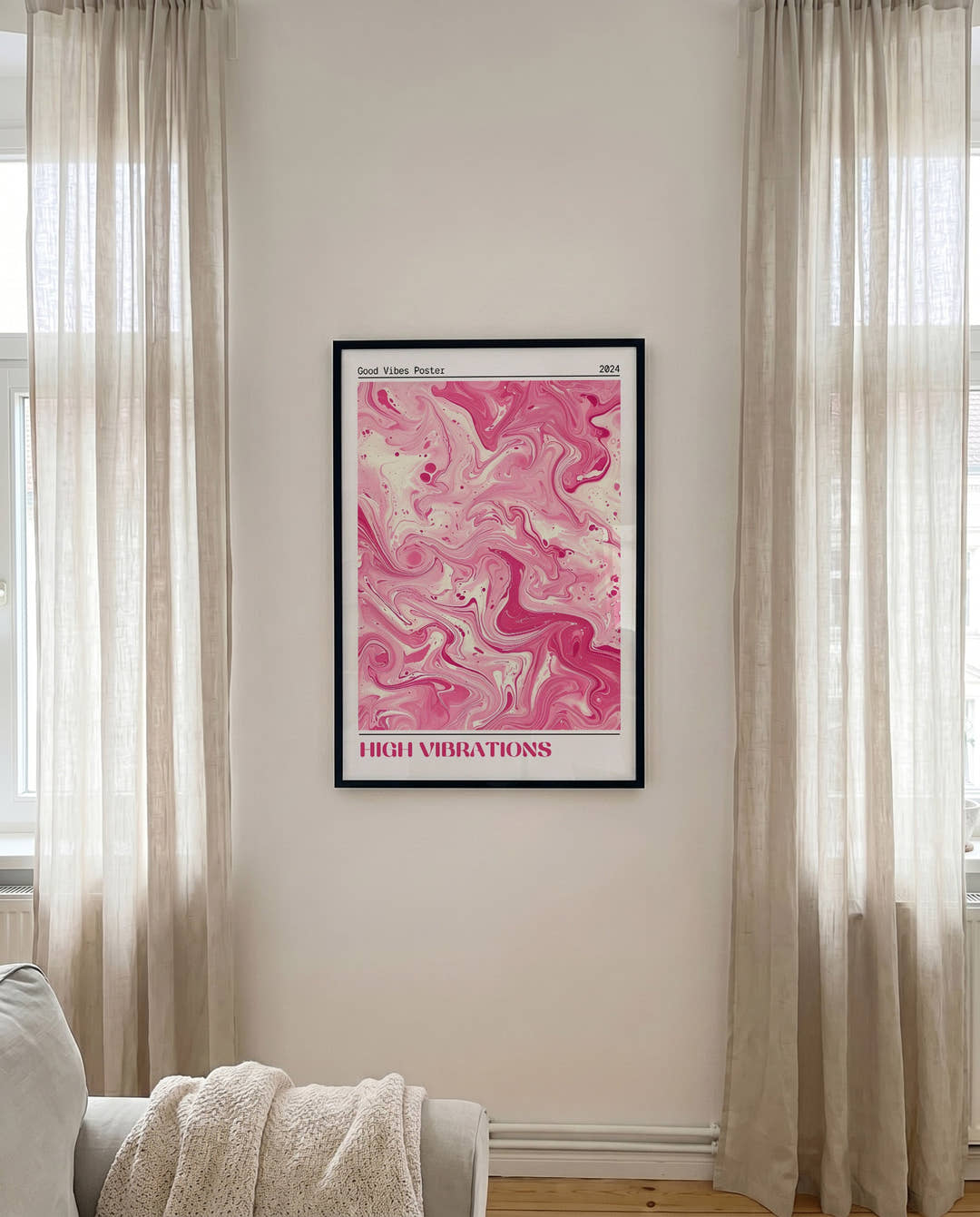 Rosa Marmor Poster abstrakt – Pink Marble Flow