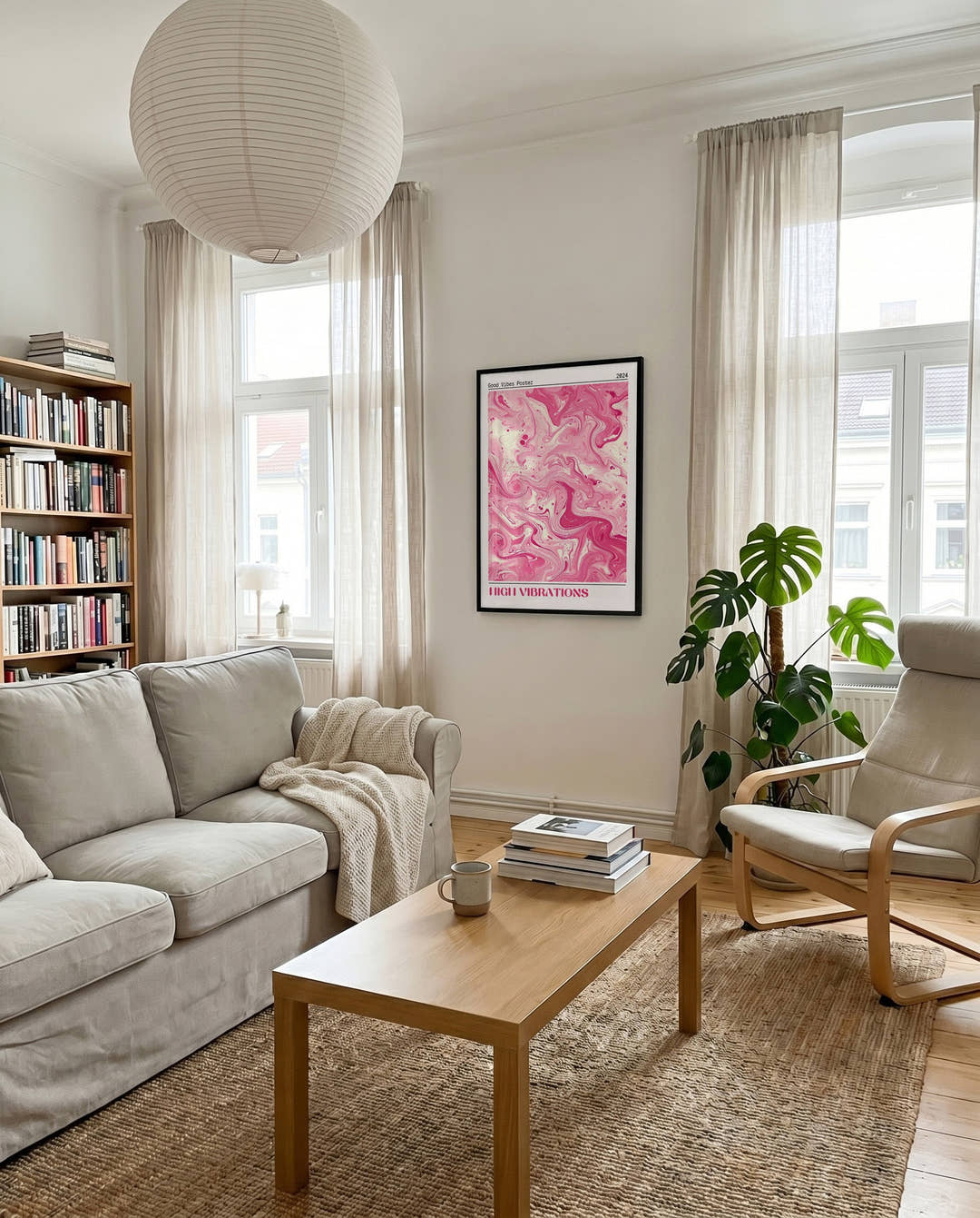Rosa Marmor Poster abstrakt – Pink Marble Flow