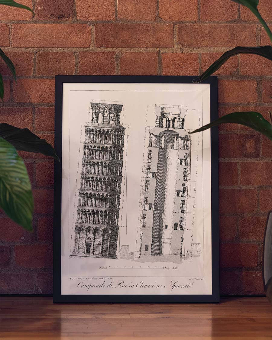 Pisa Architektur Fotografie Poster Schwarz Weiß – Architecture Study