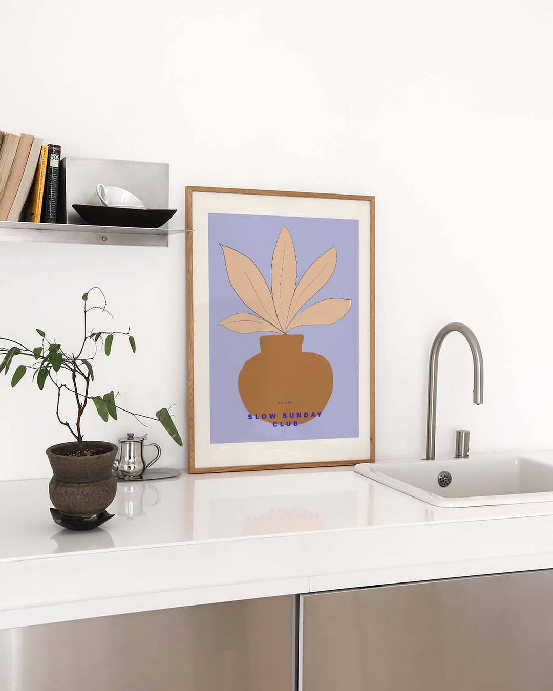 Minimalistisches Pflanzen Poster modern – Potted Peace