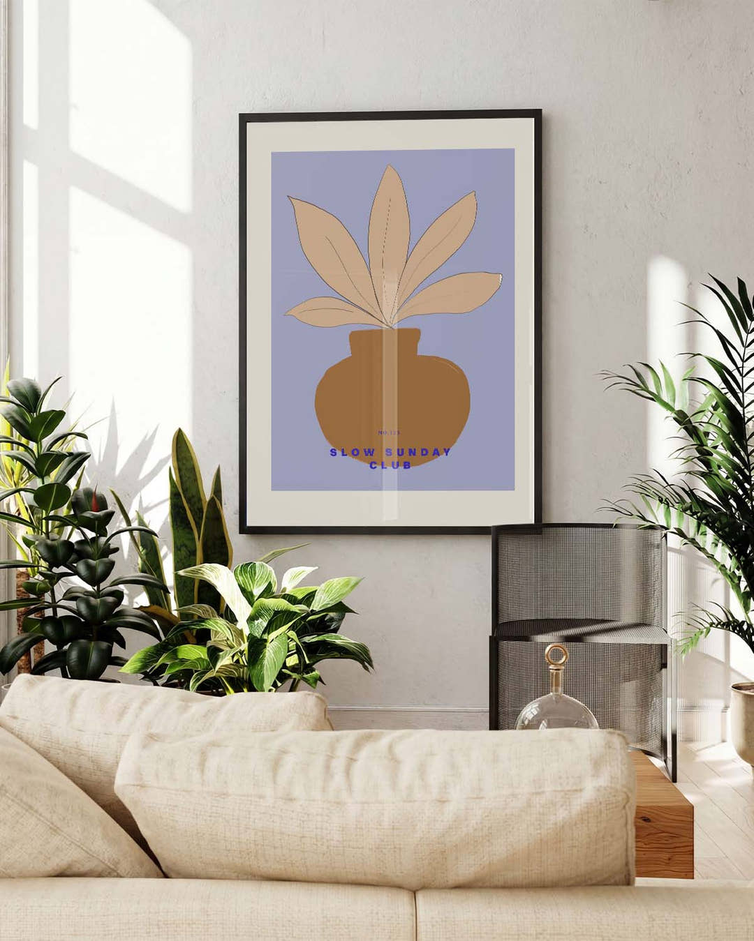 Minimalistisches Pflanzen Poster modern – Potted Peace