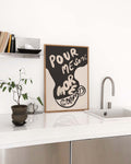 Typografie Poster modern Schwarz Weiß – Pour More