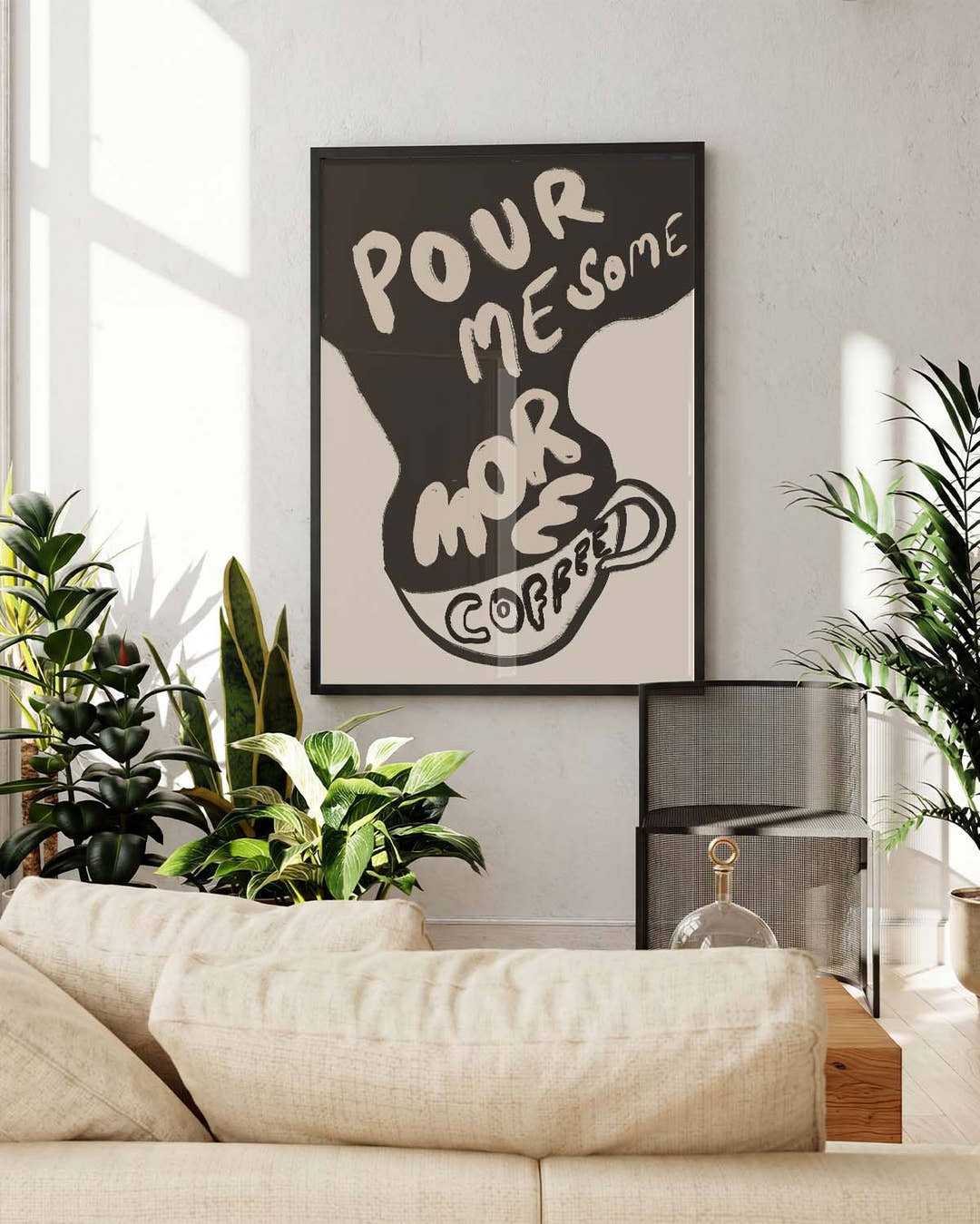 Typografie Poster modern Schwarz Weiß – Pour More