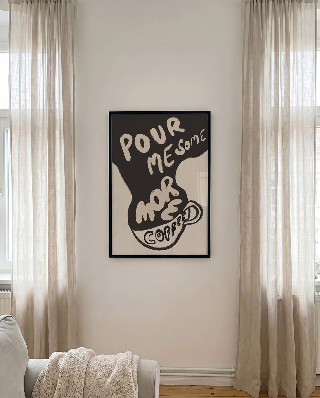 Typografie Poster modern Schwarz Weiß – Pour More