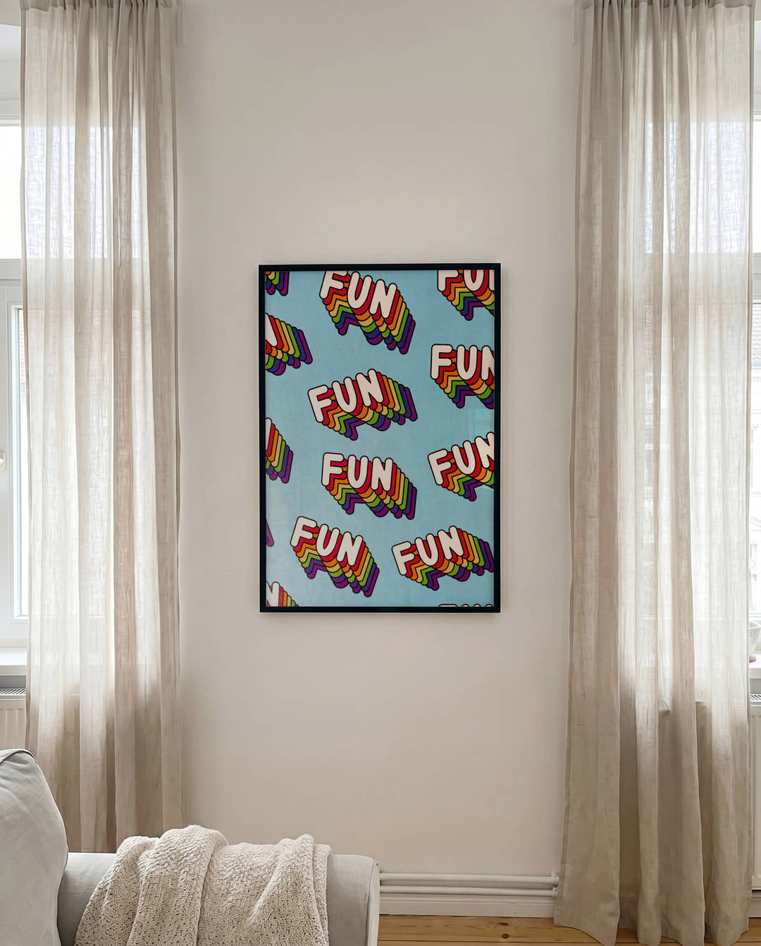 Retro Regenbogen Typografie Poster – Rainbow Fun Pattern