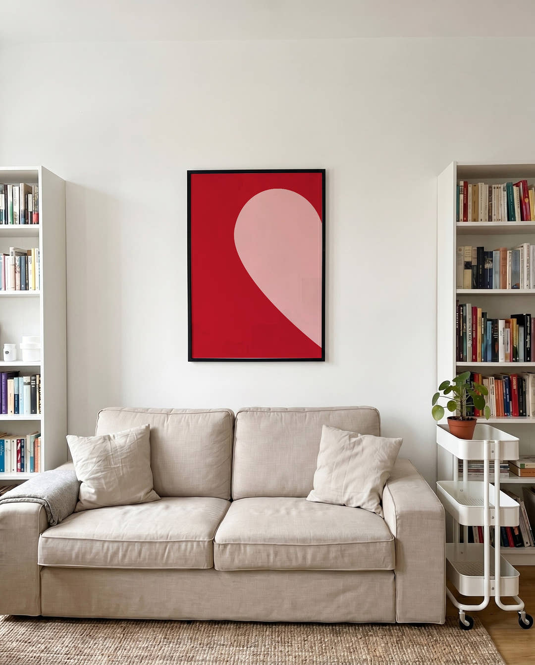 Abstraktes Rot Poster minimalistisch – Red Curve