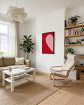 Abstraktes Rot Poster minimalistisch – Red Curve