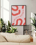 Abstraktes Linien Poster rot – Red Rhythm