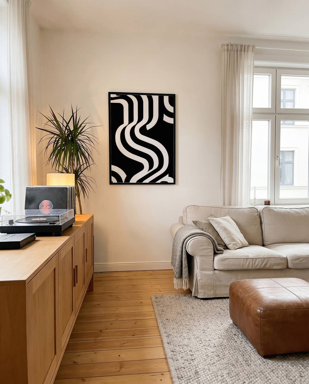 Geometrisches Schwarz Weiß Poster – Silent Geometry