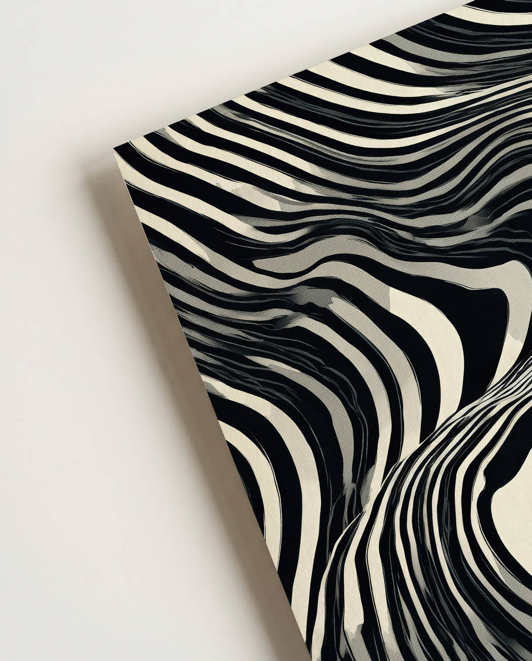 Dynamisches Linien Poster Schwarz Weiß – Silent Motion