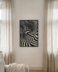 Dynamisches Linien Poster Schwarz Weiß – Silent Motion