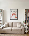 Sip happens Typografie & Illustration Poster – Wine Humor